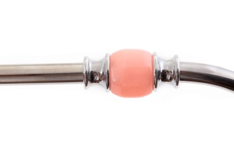 Бомбижья для мате (бомбилья) металлическая трубочка с фильтром «Розовый кварц»