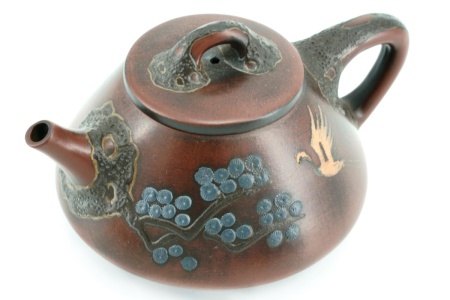 Глиняный чайник "Полёт журавля"