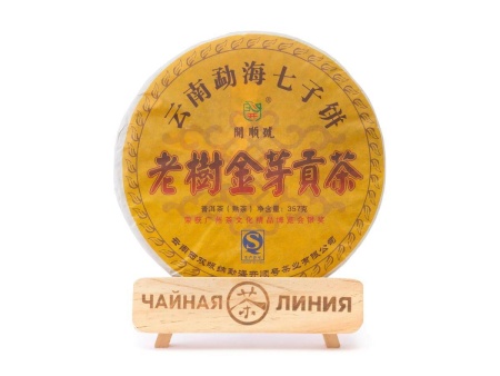 Прессованный шу пуэр - Шу пуэр 2016 г. «Лаошу цзинья гунча» марки «Кайшуньхао» 357 г, 
