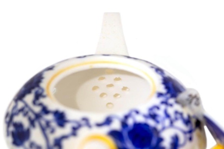 Чайник из рисового фарфора «Бусинки и цветочки», 250 мл.