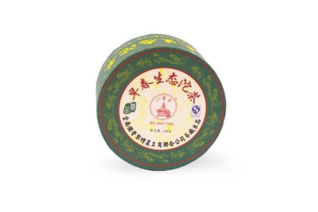 Прессованный шэн пуэр - Шэн пуэр 2006 г. «Цзаочунь шэнтай» марки «Бацзяотин» завода «Лимин» гнездо 100 г, 