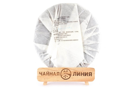 Прессованный шэн пуэр - Шэн пуэр 2009 г. "Чистое сырьё с гор Цзинмай" завода "Чашуван" 357 г