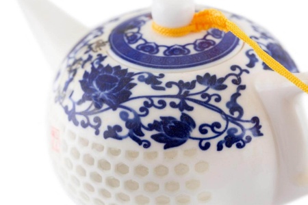 Чайник из рисового фарфора «Бусинки и цветочки», 250 мл.