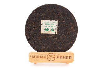 Прессованный шэн пуэр - Шэн пуэр 2013 г. «T8653» марки «Сосна и журавль» завода «Сягуань» блин 357 г, 