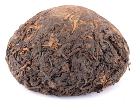 Pressed Rip Pu-erh Tea - Shu pu-erh 2007 "Lux" brand "Pine and Crane" from the "Xiaguan" plant, nest 100 g, 