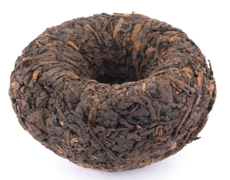Pressed Rip Pu-erh Tea - Shu pu-erh 2007 "Lux" brand "Pine and Crane" from the "Xiaguan" plant, nest 100 g, 